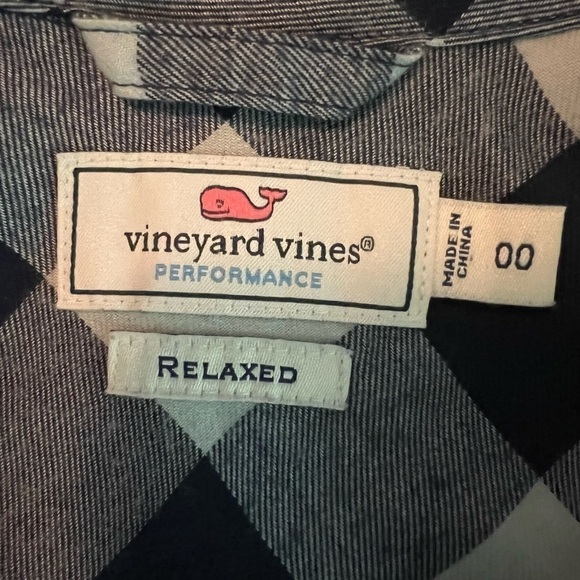 VINEYARD VINES WOMENS BLUE AND WHITE CHECKERED LONG SLEEVE BUTTONED DOWN SHIRT - Picture 7 of 10